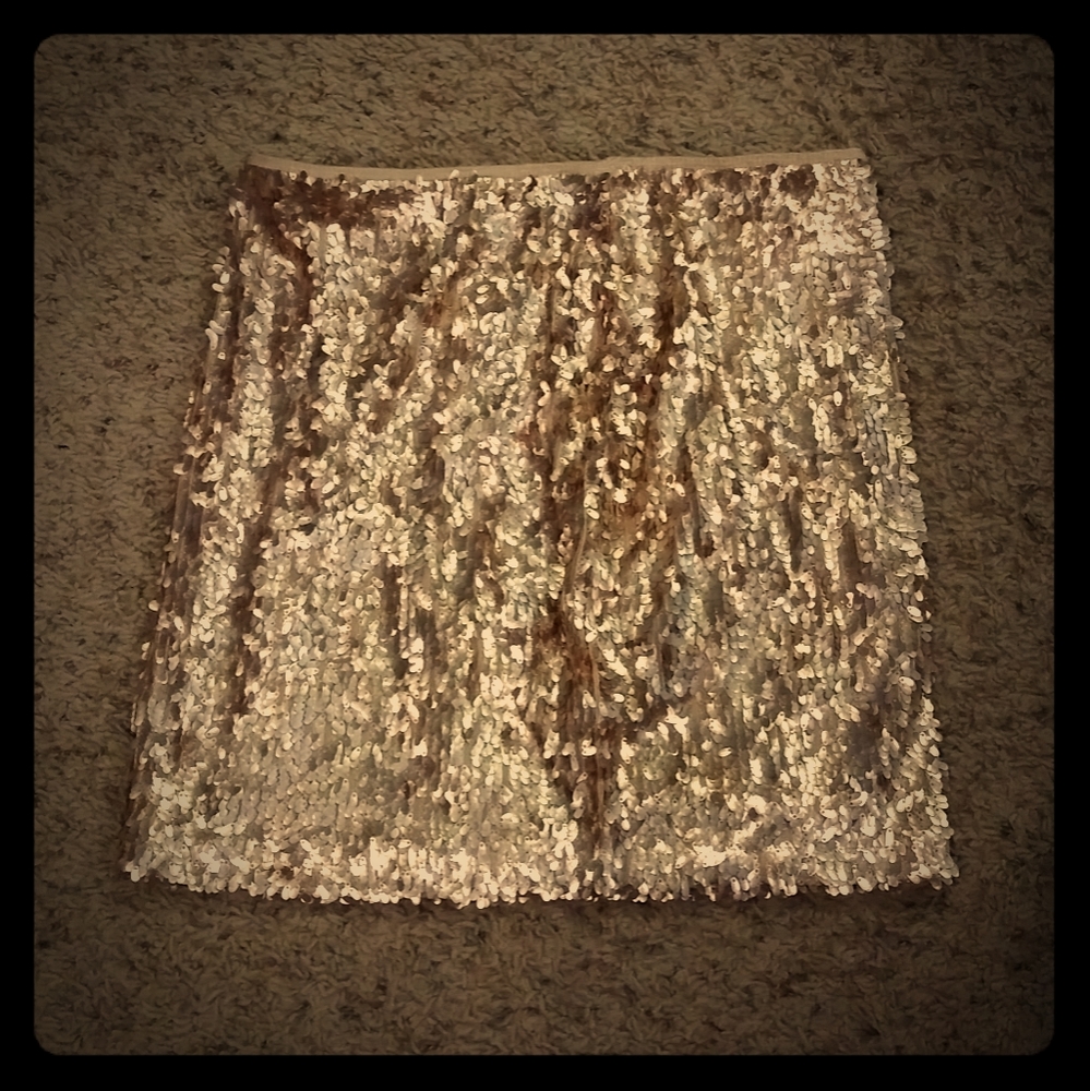Gold sequin skirt